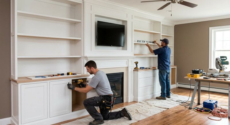 Fireplace Cabinet Installation in Durham, NC