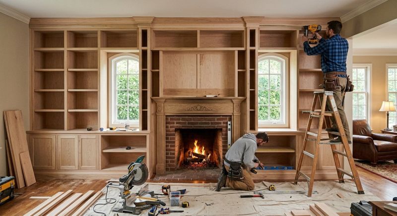 Fireplace Shelves Installation in Raleigh, NC